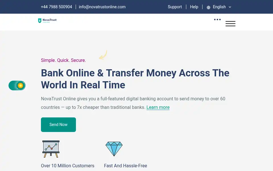 Screenshot of novatrustonline.com