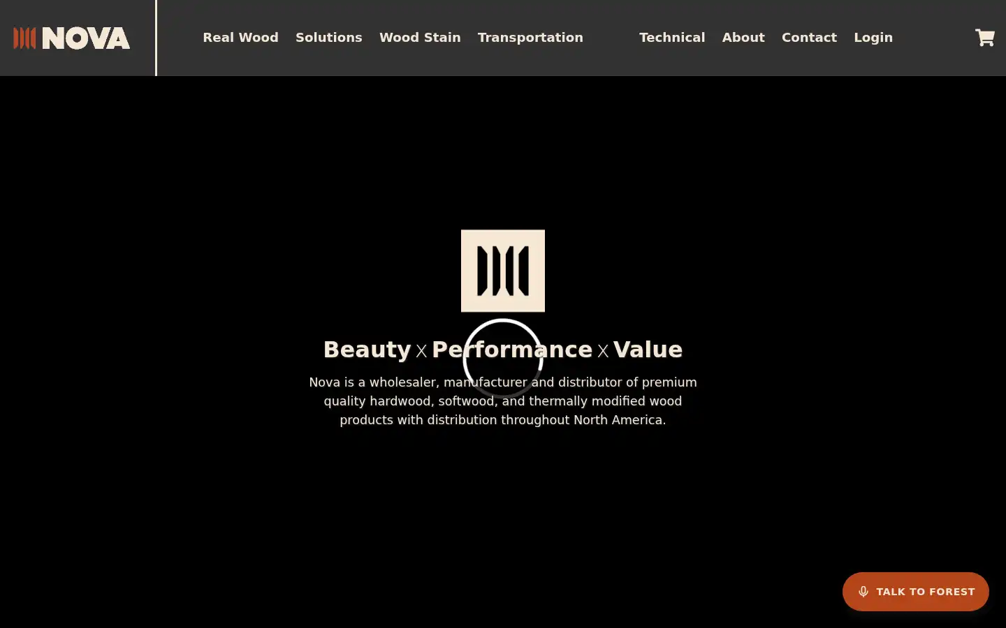 Screenshot of novausawood.com