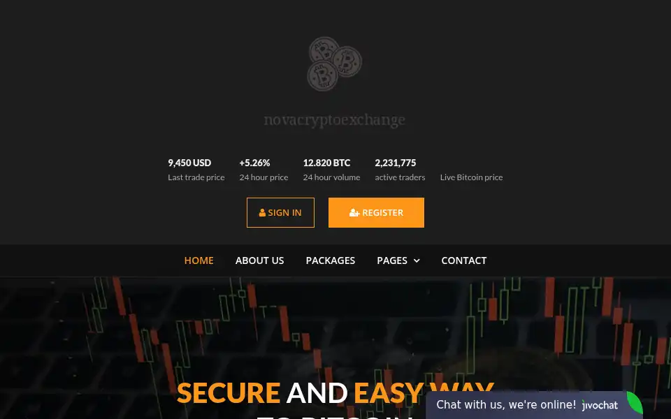 Screenshot of novaxchange.com