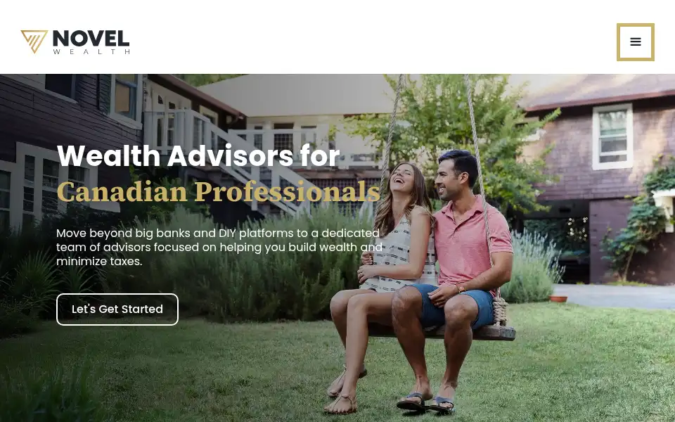 Screenshot of novelfinancial.ca