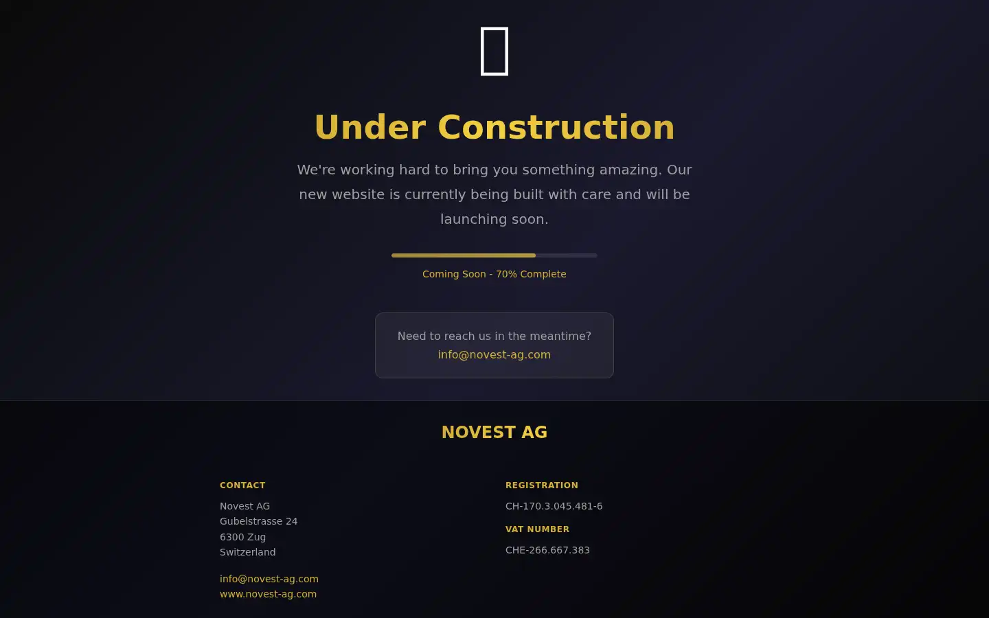 Screenshot of novest-ag-swiss.com
