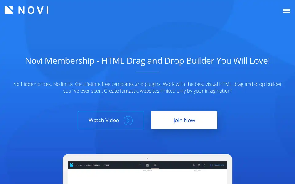Screenshot of novibuilder.com