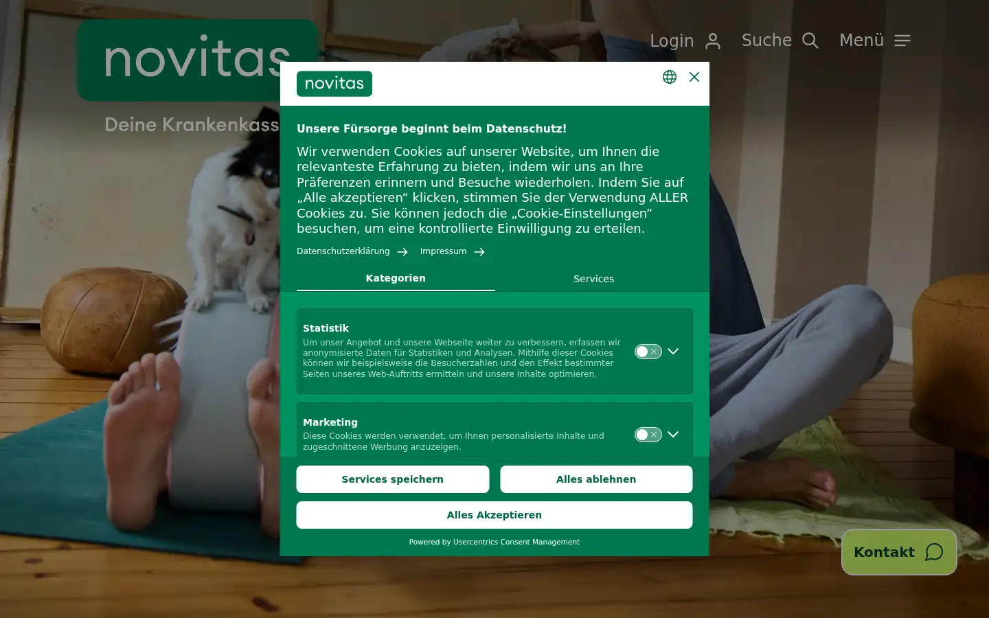 Screenshot of novitas-bkk.de
