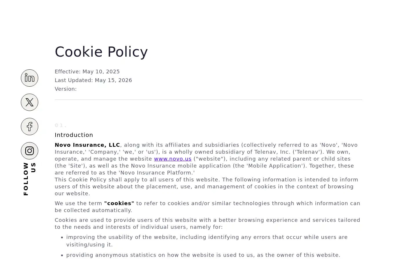 Screenshot of novo.us