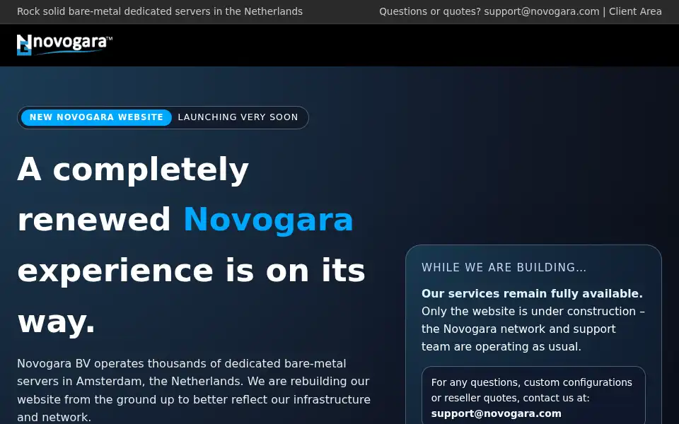 Screenshot of novogara.com