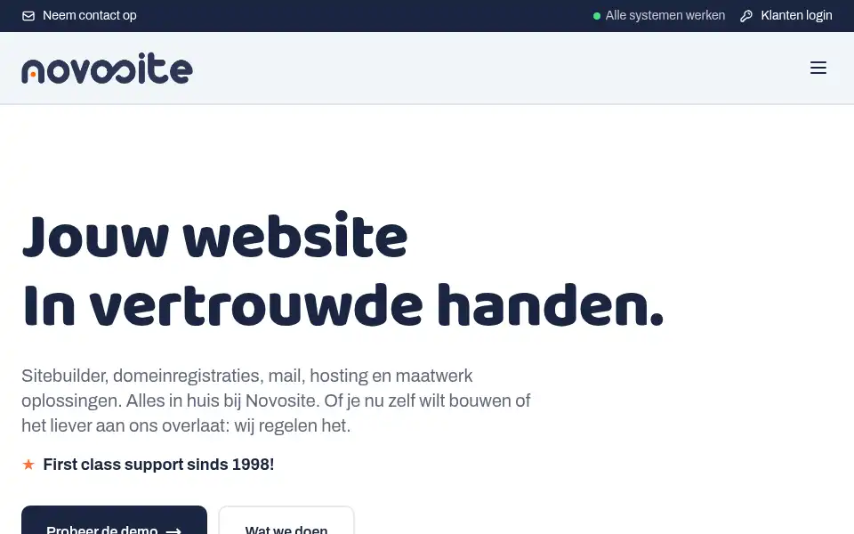 Screenshot of novosite.nl
