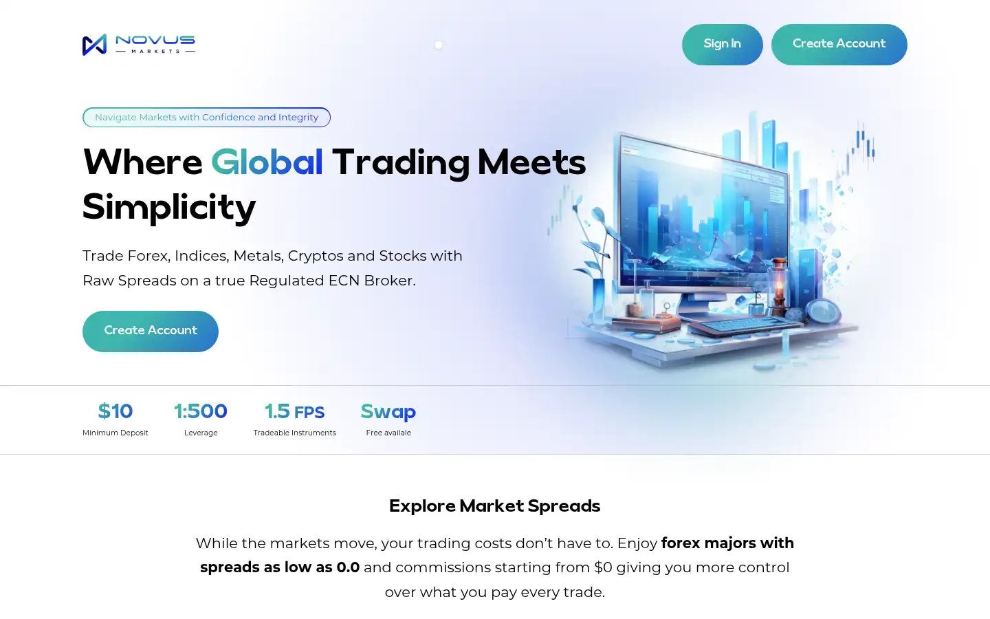 Screenshot of novusmarkets.io