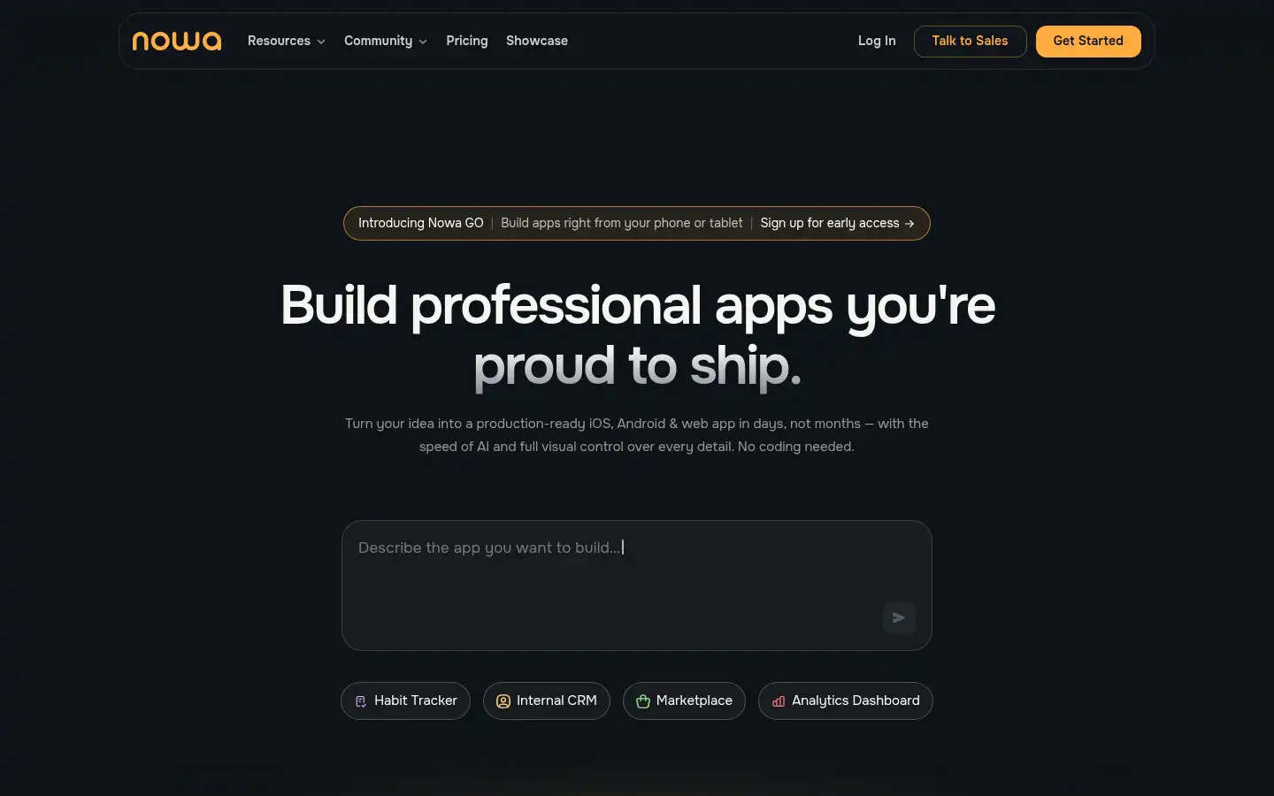 Screenshot of nowa.dev