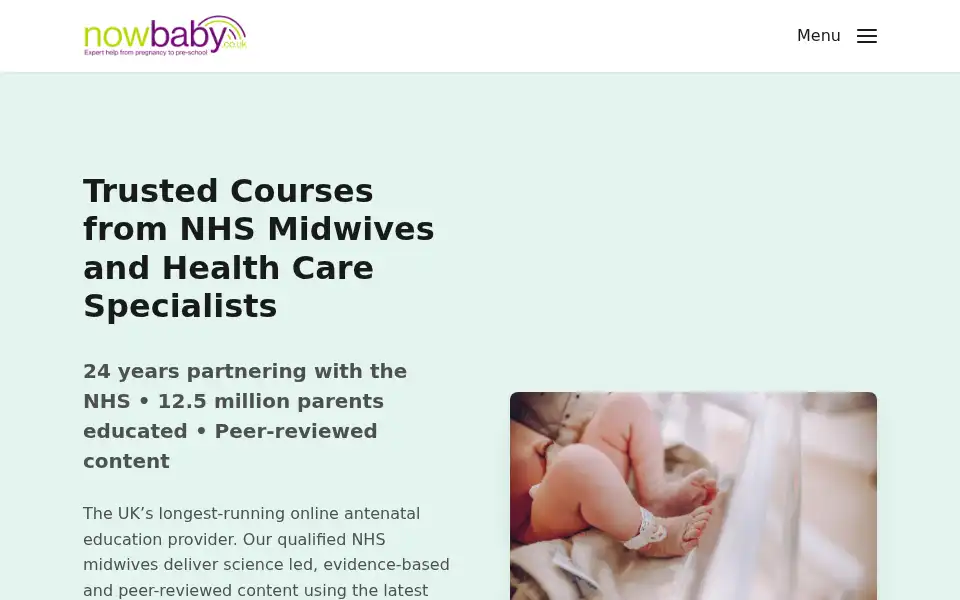 Screenshot of nowbaby.co.uk