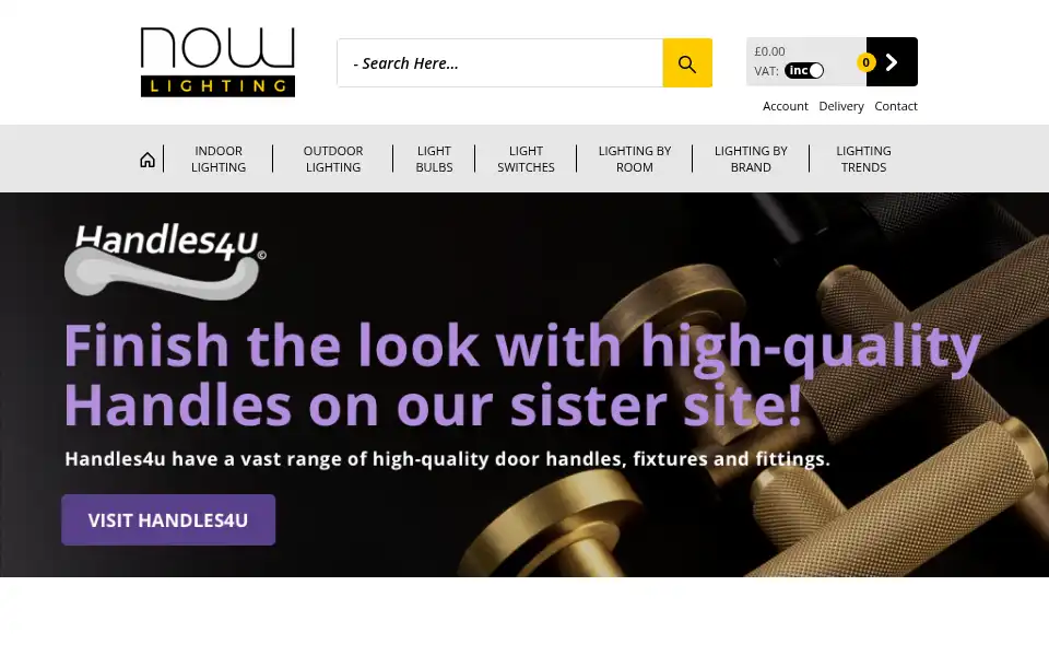 Screenshot of nowlighting.co.uk