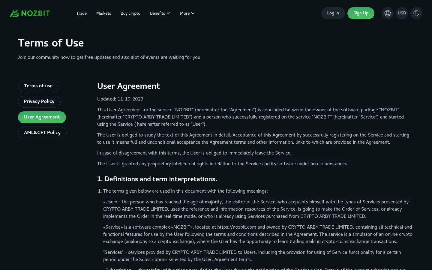 Screenshot of nozbit.com