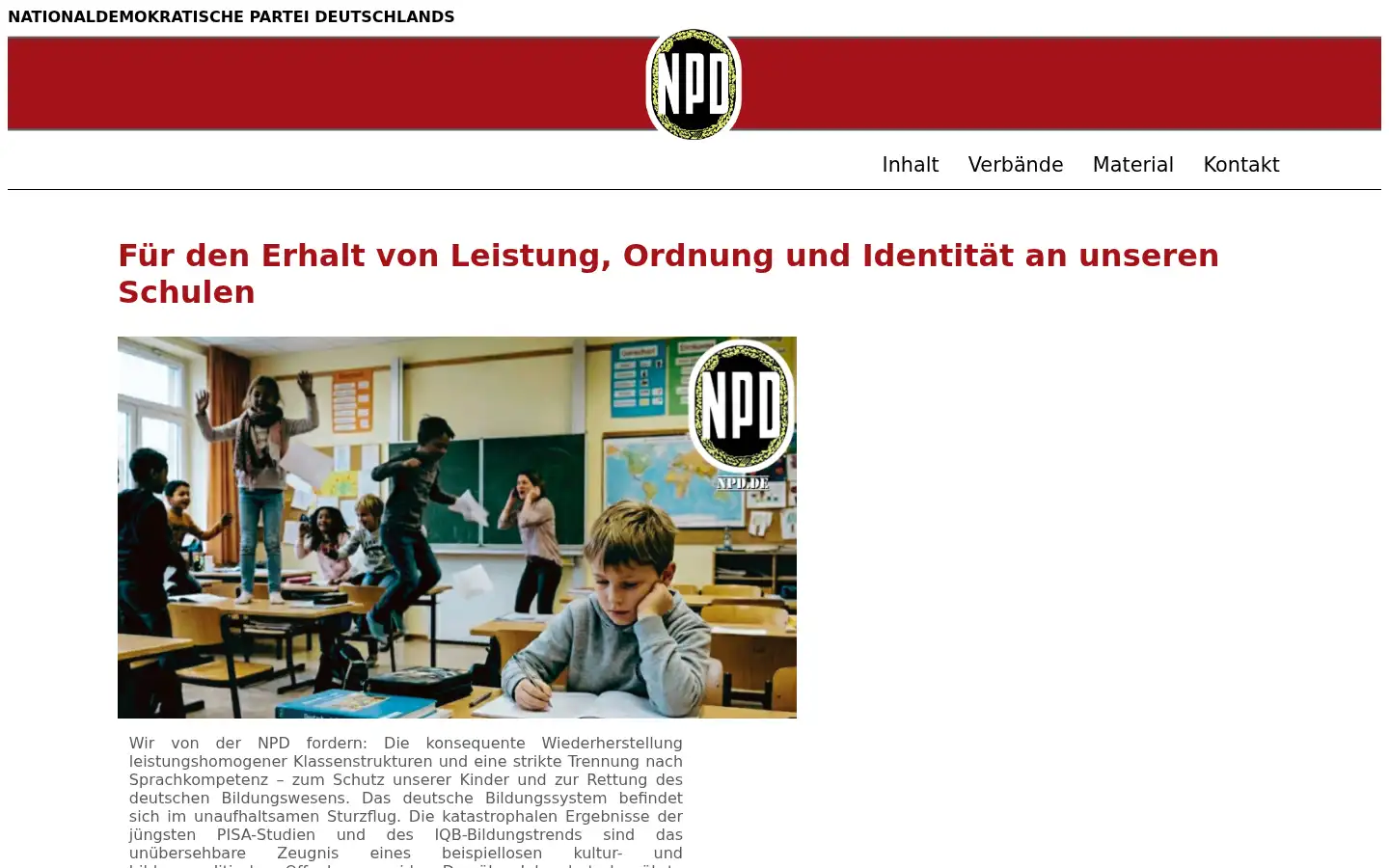 Screenshot of npd.de