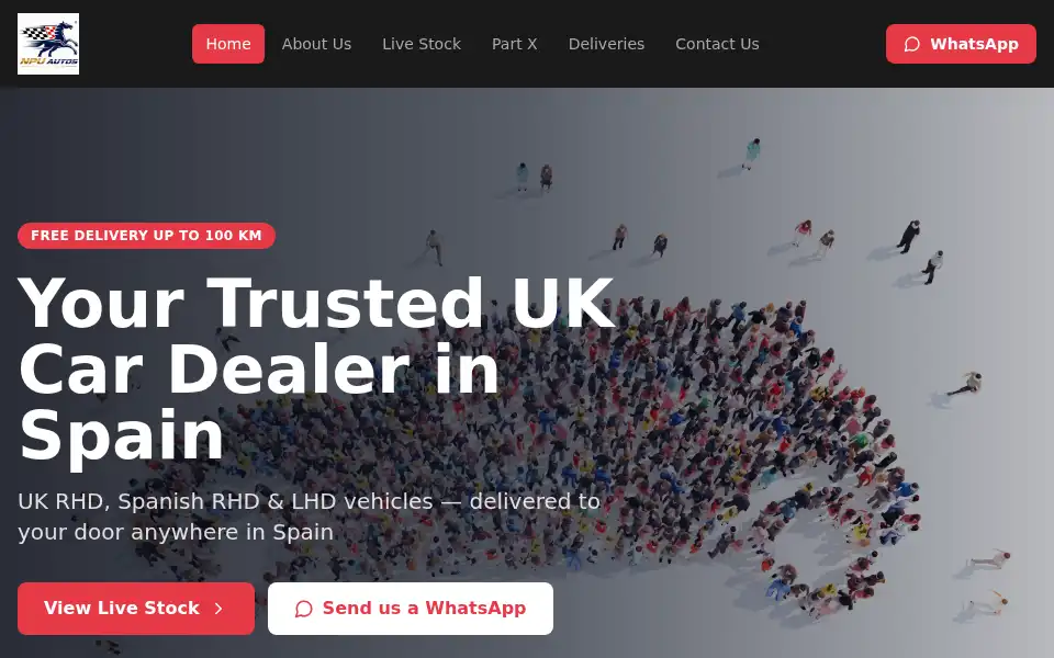 Screenshot of npuautos.co.uk