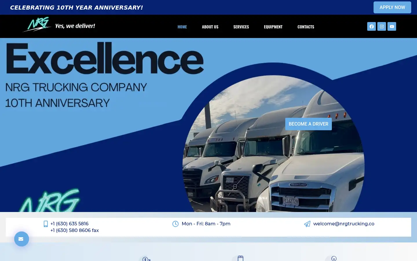 Screenshot of nrgtrucking.us