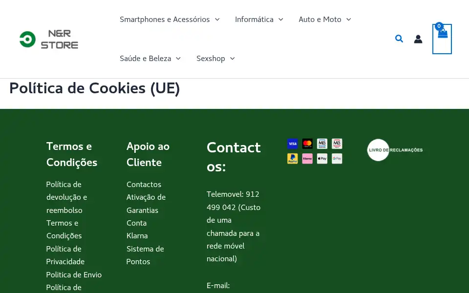 Screenshot of nrstore.pt