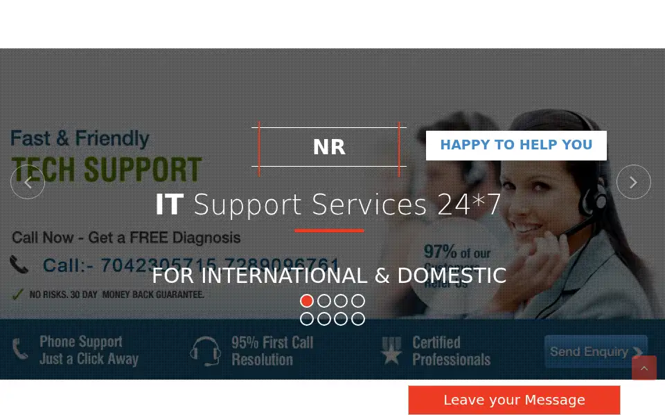 Screenshot of nrtechnoserve.co.in
