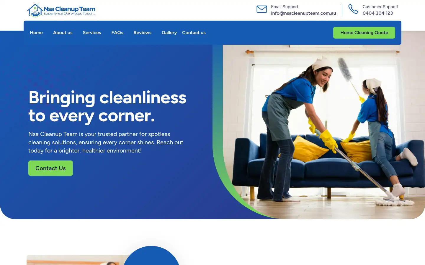 Screenshot of nsacleanupteam.com.au
