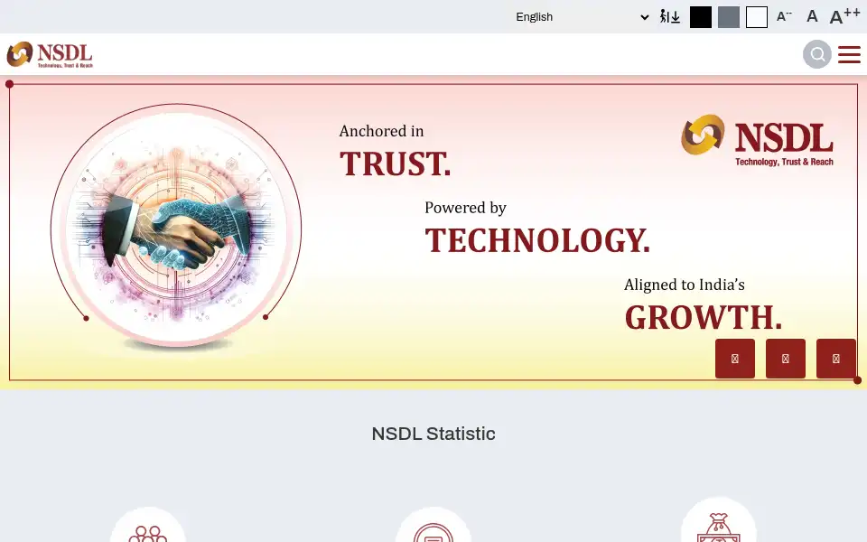 Screenshot of nsdl.co.in