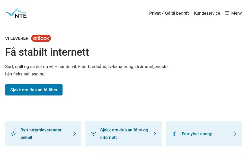 Screenshot of nte.no