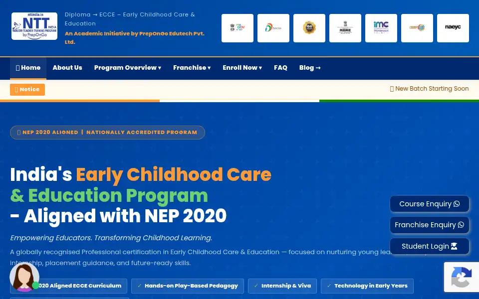 Screenshot of nttindia.in