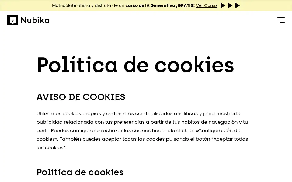 Screenshot of nubika.es