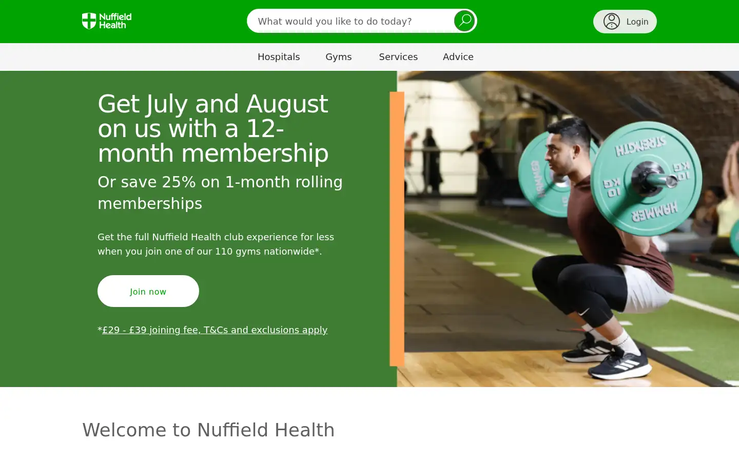 Screenshot of nuffieldhealth.com