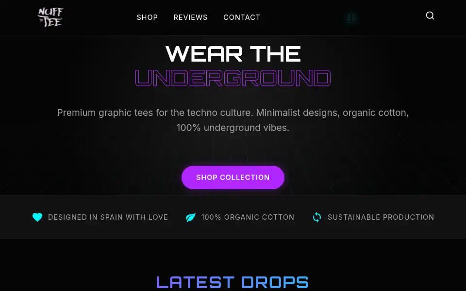 Screenshot of nufftee.com