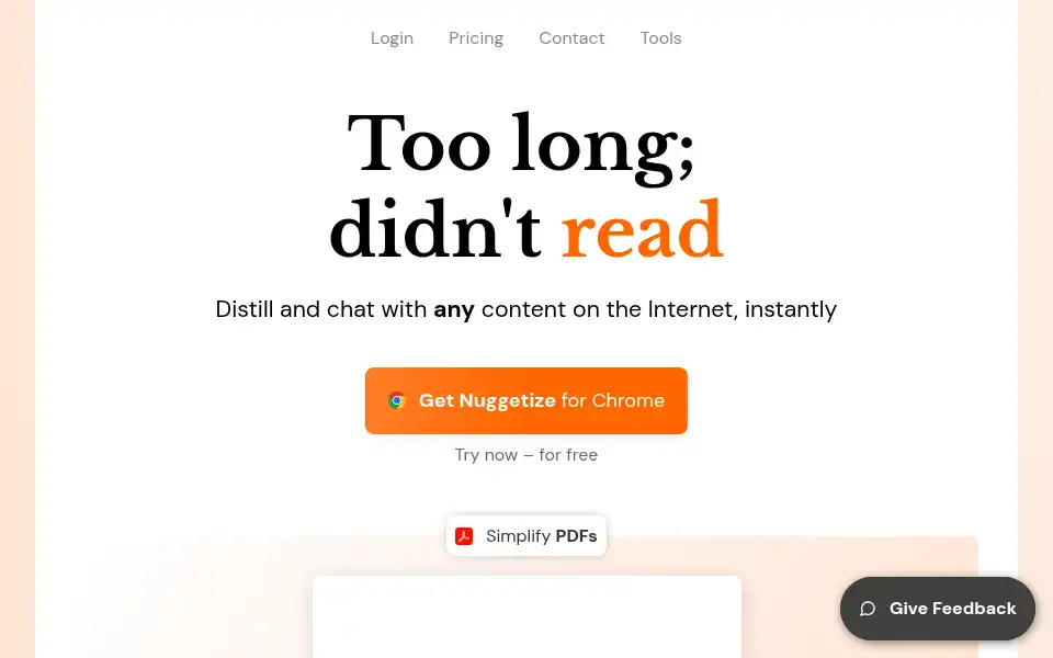 Screenshot of nuggetize.com