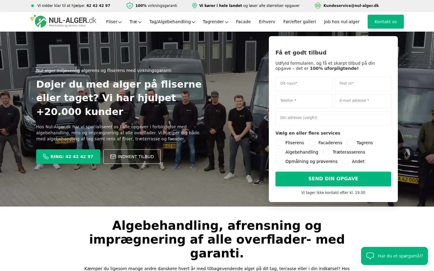 Screenshot of nul-alger.dk