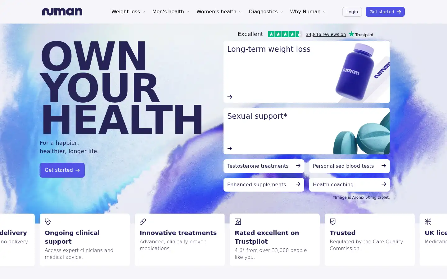 Screenshot of numan.com
