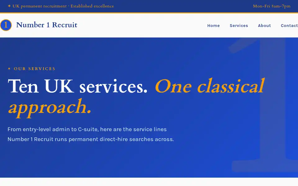 Screenshot of number1recruit.co.uk