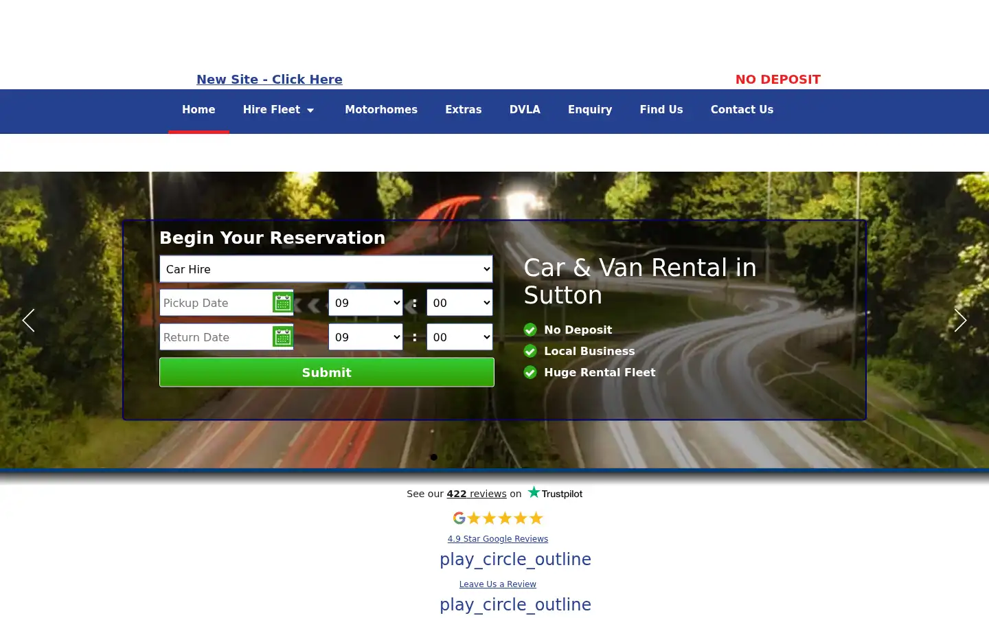 Screenshot of numberonecarhire.co.uk