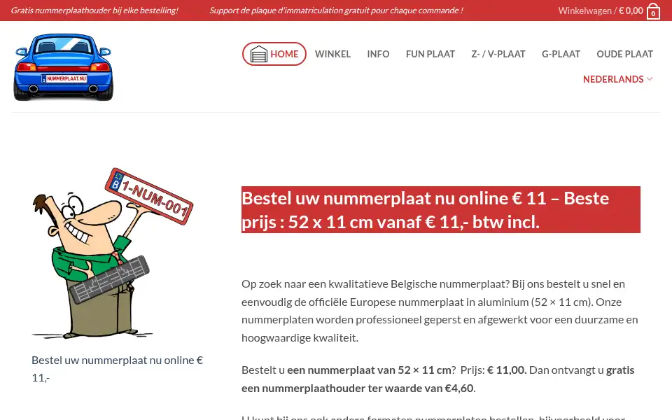 Screenshot of nummerplaat.nu