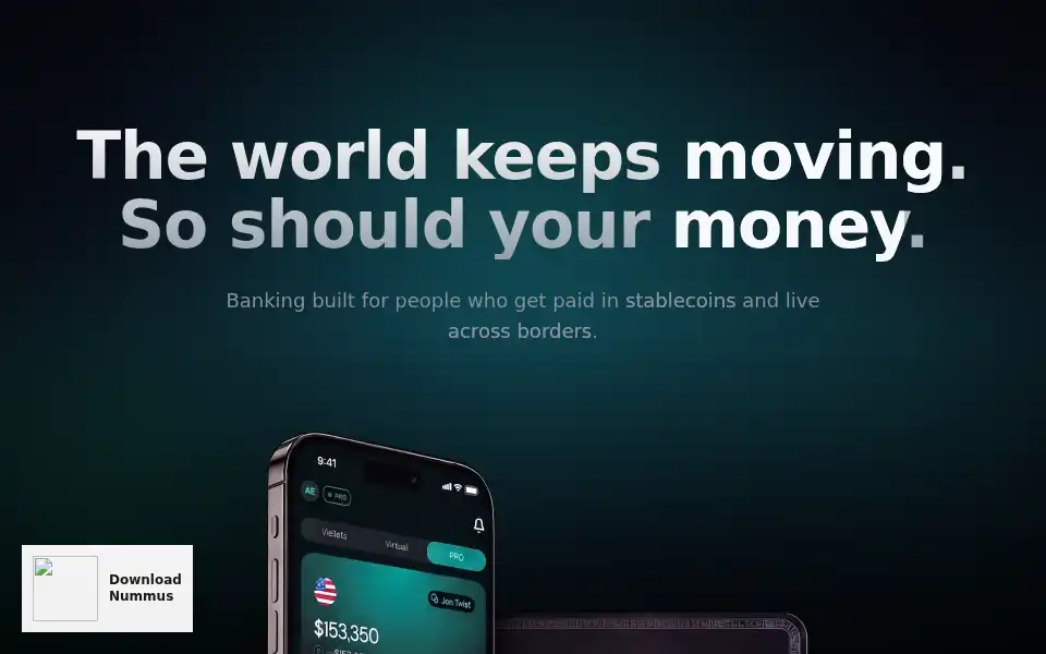 Screenshot of nummuswallet.com