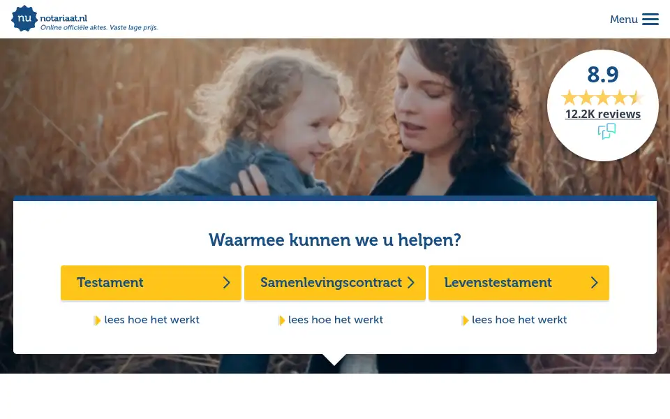 Screenshot of nunotariaat.nl