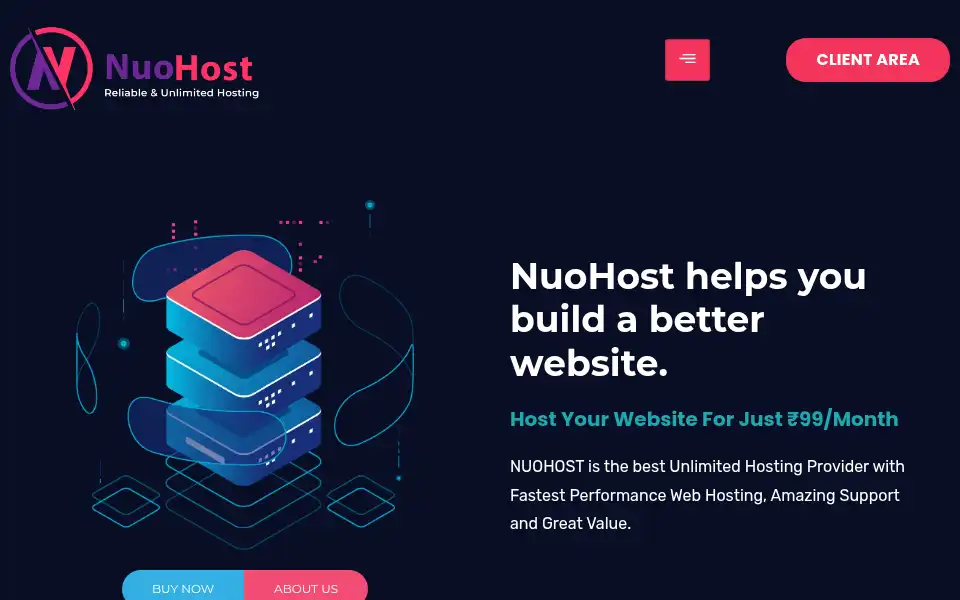 Screenshot of nuohost.com