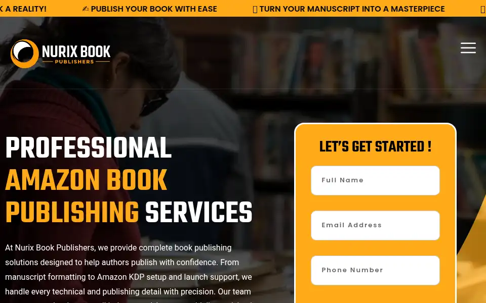 Screenshot of nurixbookpublishers.com