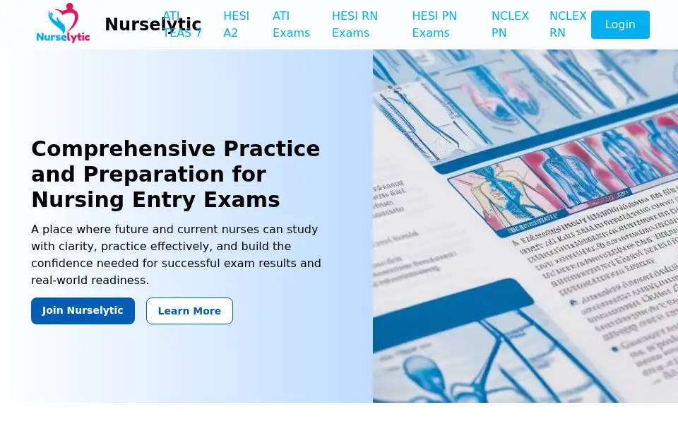 Screenshot of nurselytic.com