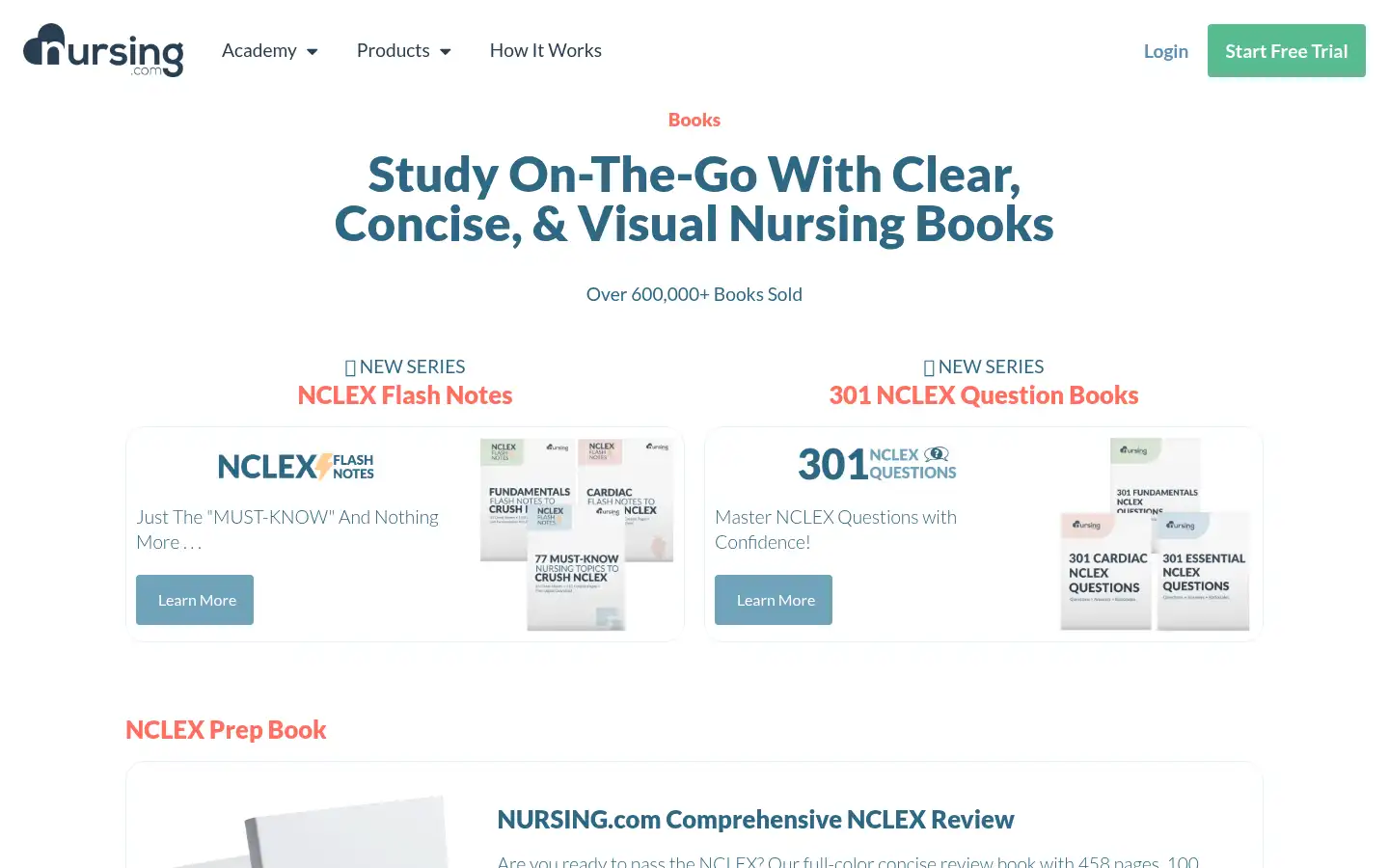 Screenshot of nursing.com