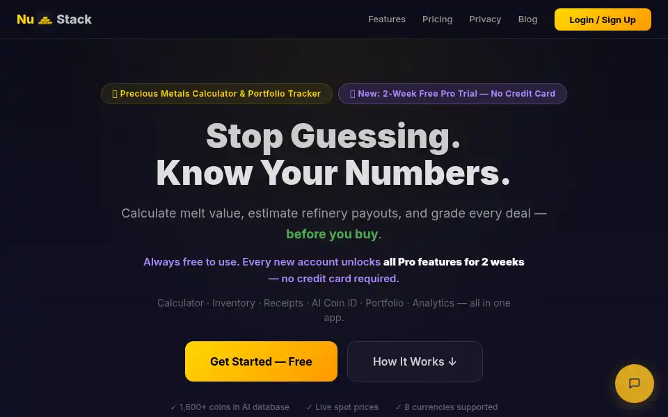 Screenshot of nustack.app