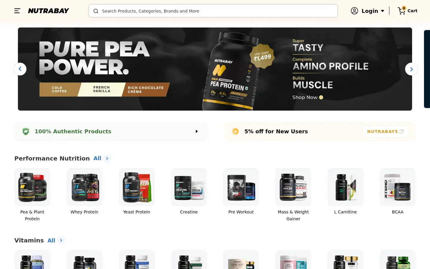 Screenshot of nutrabay.com