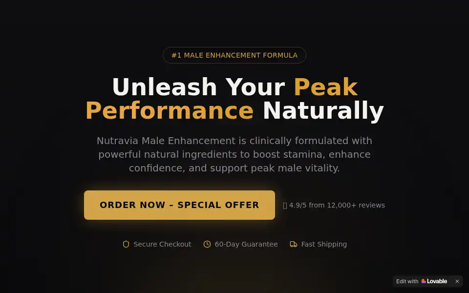 Screenshot of nutravia-male.lovable.app