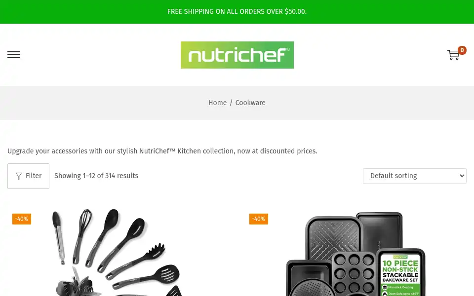 Screenshot of nutrichefkitchentools.com