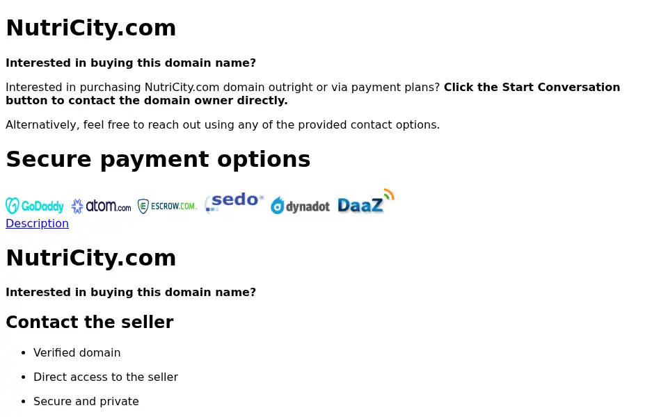 Screenshot of nutricity.com