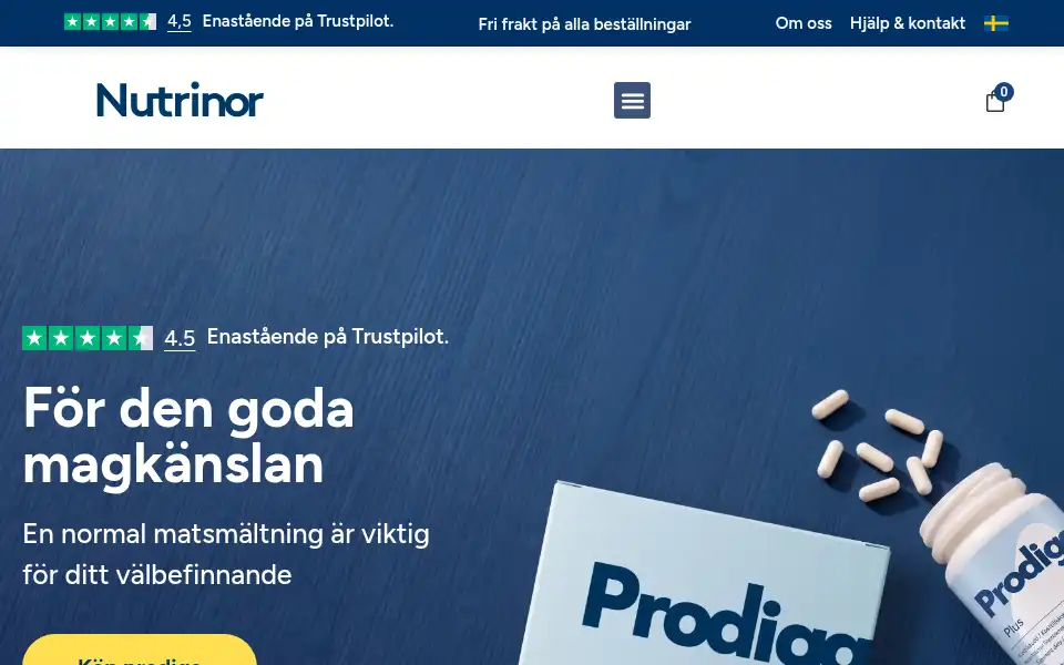 Screenshot of nutrinor.se