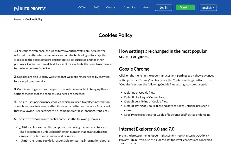 Screenshot of nutriprofits.com