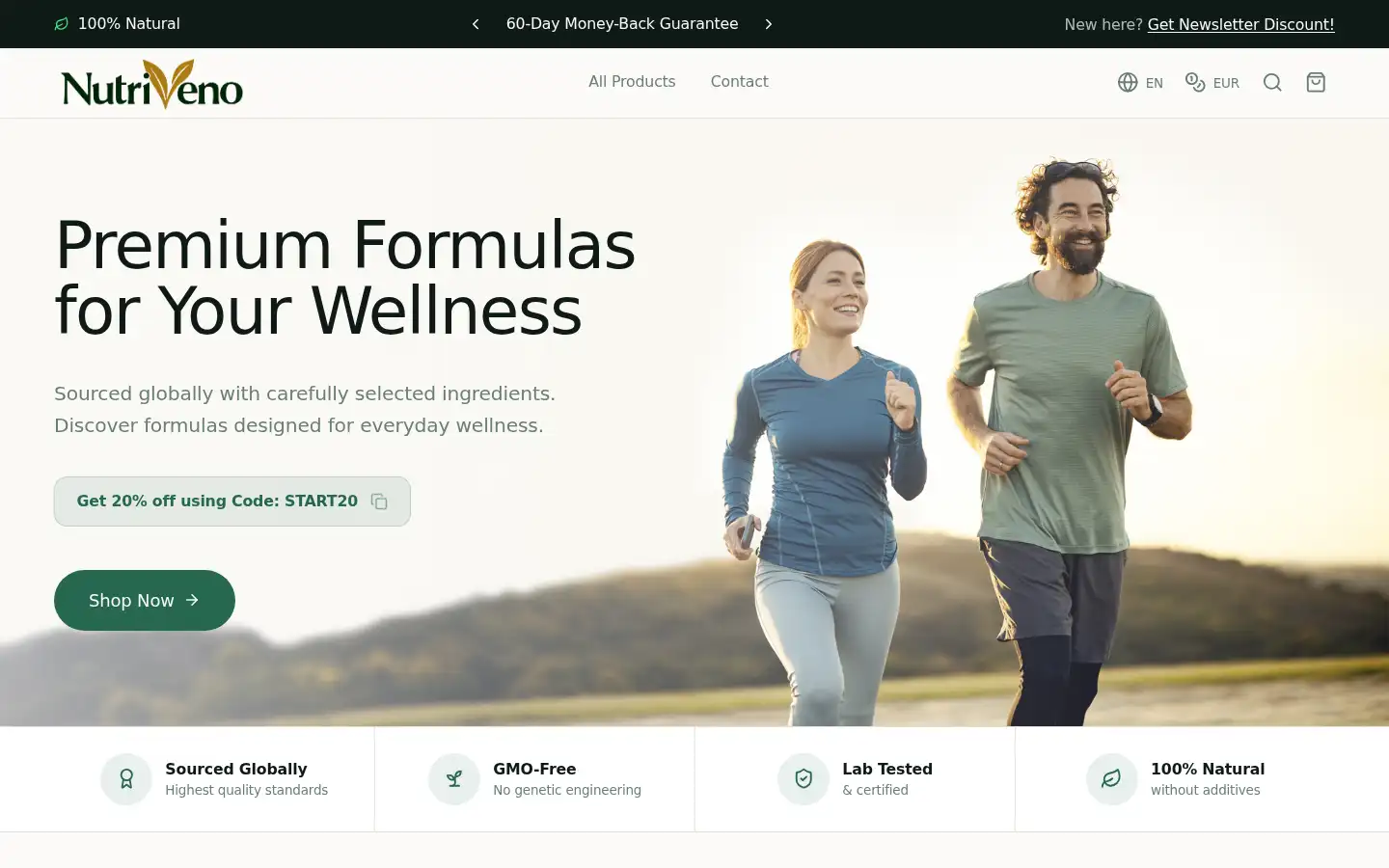 Screenshot of nutriveno.com