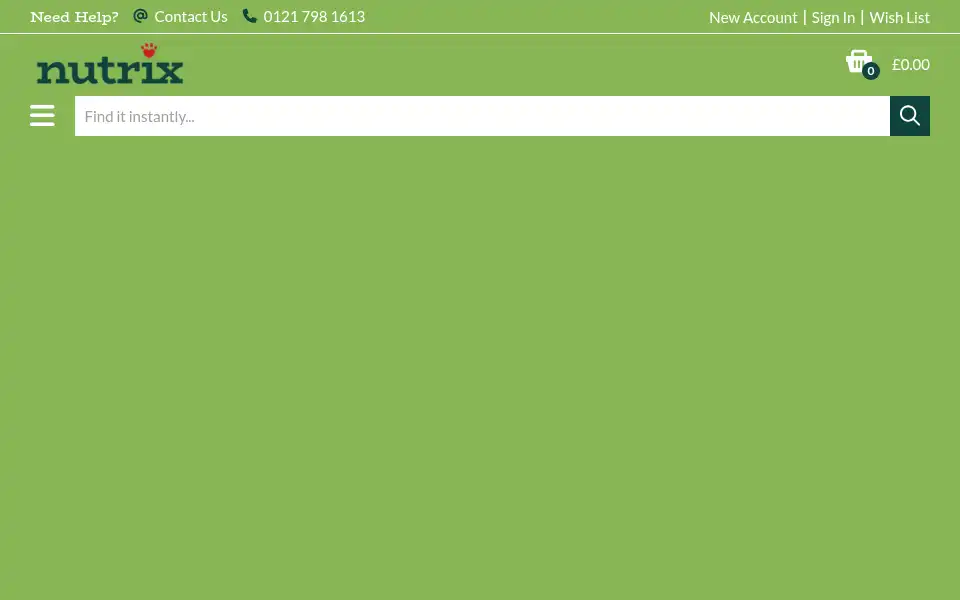 Screenshot of nutrixpetfoods.co.uk