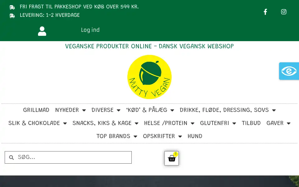 Screenshot of nuttyvegan.dk