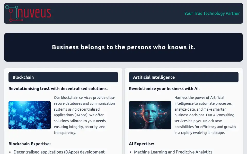 Screenshot of nuveus.co.uk